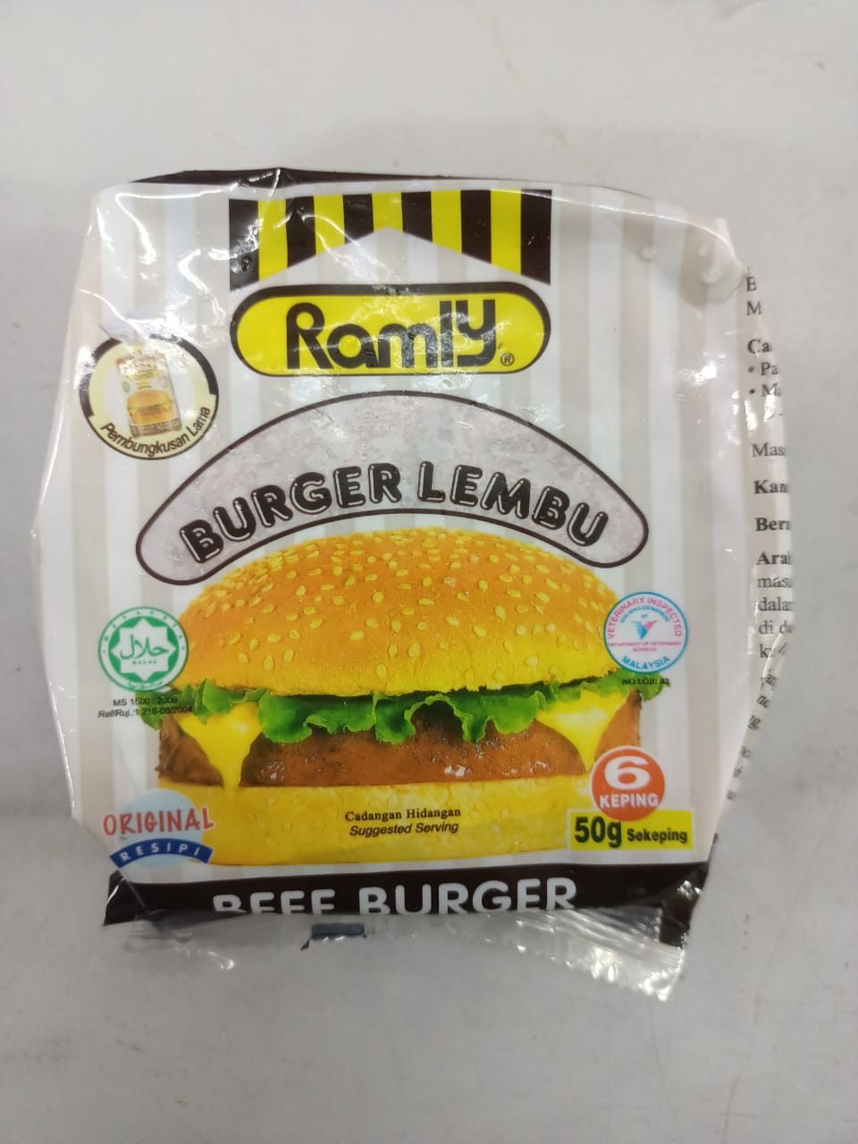 RAMLY BEEF BURGER 50GM – C&S Frozen Food