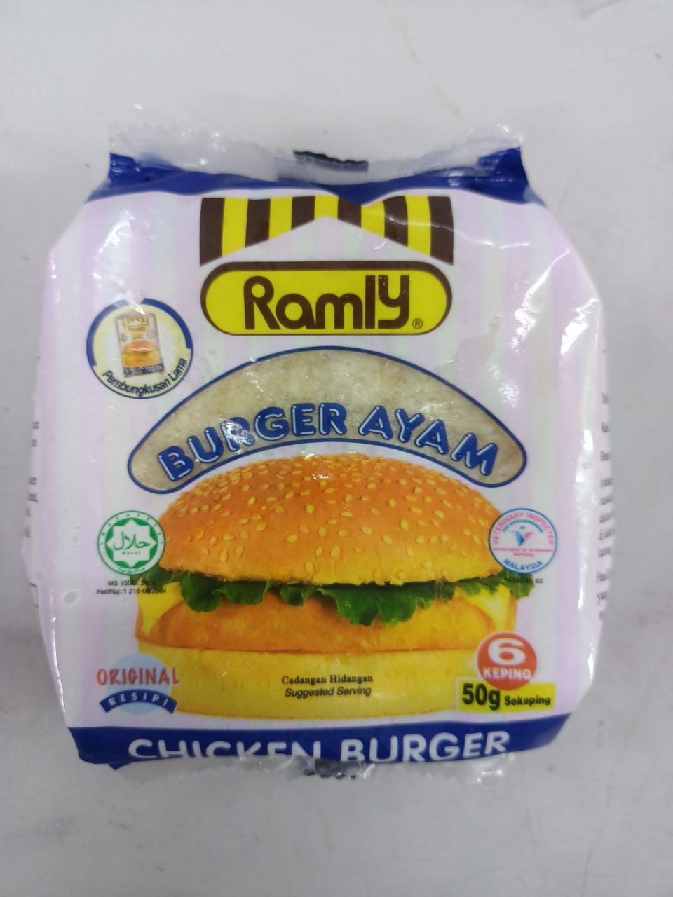 RAMLY CHICKEN BURGER 50GM – C&S Frozen Food